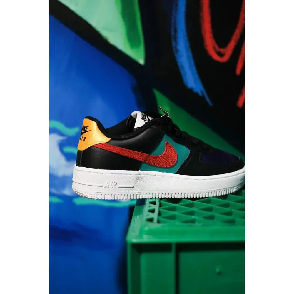 Nike Air Force 1 LV8 EMB NBA WNBA Black Teal DN4178 001 - SIZE 6Y / 7.5 WOMENS - Picture 9 of 13